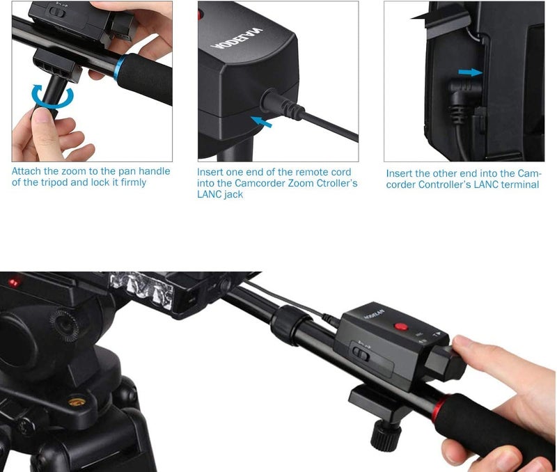 AODELAN Camcorder Zoom Controller Lanc Video Camera Remote Control with 2.5mm Jack Cable Compatible with Sony NX5C 150P 190P 198P for Canon XL1S XL2 XM1 XM2 for Panasonic DVC33 DVC63 - Image 3